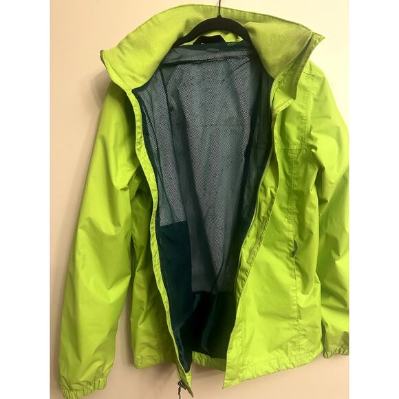 The North Face Lime Green Waterproof Hooded Jacket Pit Zips Women’s Small - Picture 6 of 8